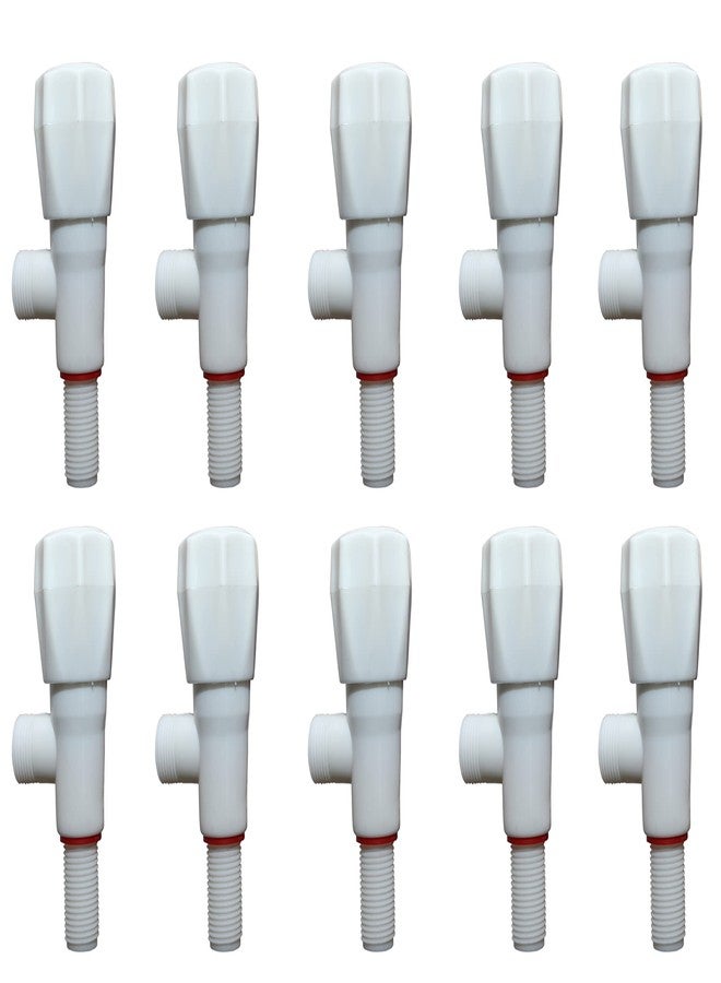 Droptech PVC Plastic Angle Cock/Valve for,Bathroom, Wash Basins Angle Valve- (Size-1/2, 15 mm)(Color-White) Pack of 10 - Image 1